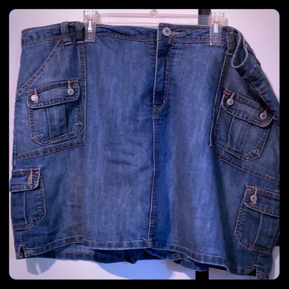 Denim Skort with Pockets